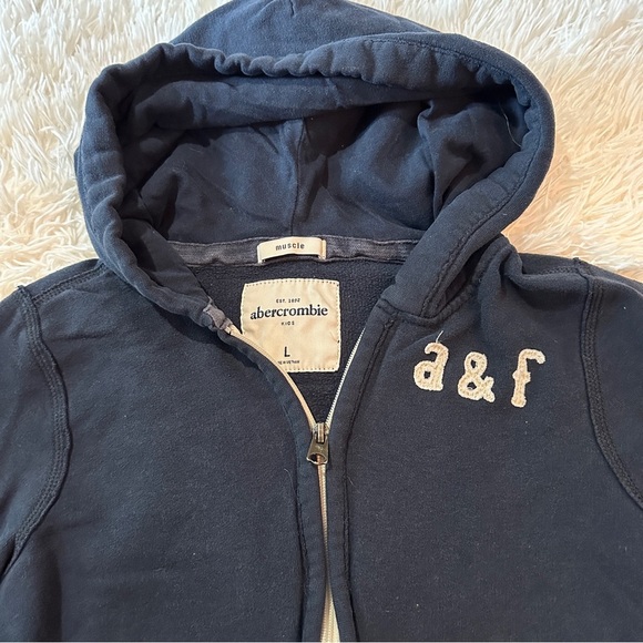 Abercrombie & Fitch Kids Dark Blue Zip-Up Hoodie - Picture 3 of 12